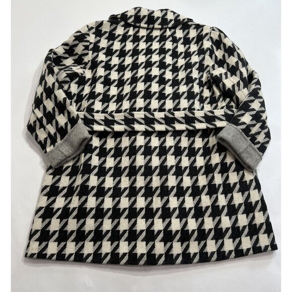 Theory Danvey Wool Houndstooth Belted Jacket in Black White - Picture 4 of 5